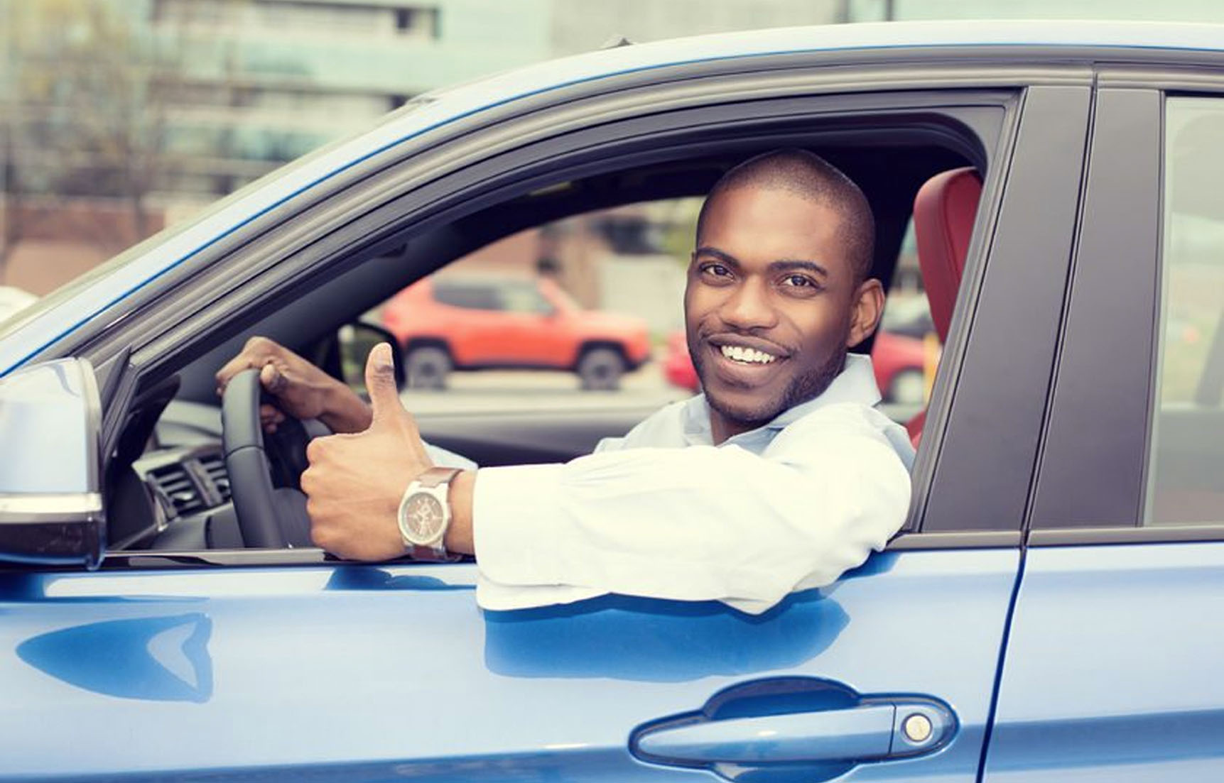 Driver with car
